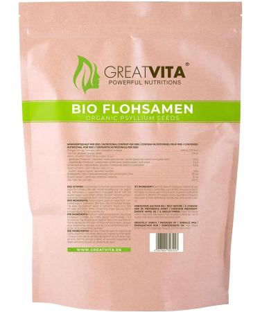 GreatVita Organic Psyllium 99% Pure Whole Psyllium 1000g | Best for Digestive Health & Natural Fiber - Buy Online on GoSupps.com