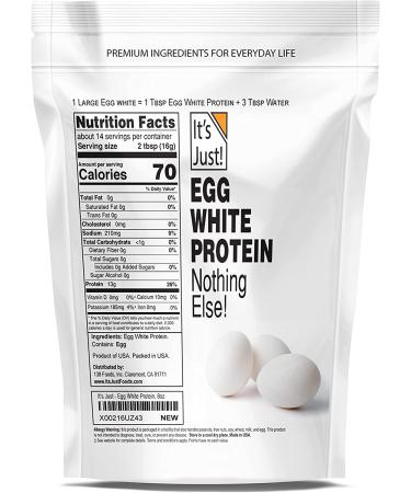 USA Egg White Protein Powder - Non-GMO Dried Egg Whites for Meringue, Unflavored (8oz) - Buy Online on GoSupps.com