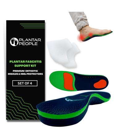 Plantar People Orthotic Insoles Full Length with Arch Supports & Silicone Heel Pads Metatarsal and Heel Cushion for Plantar Fasciitis Treatment (XS) UK 3-4.5