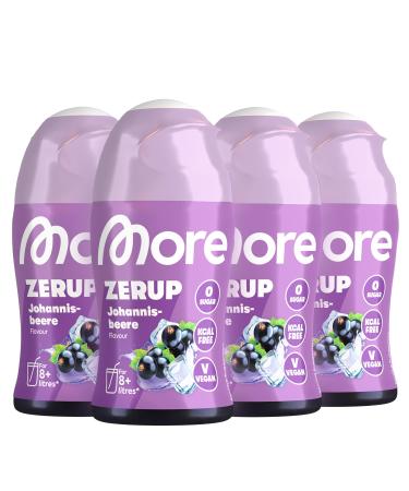 More Zerup currant 4 x 65 ml for up to 32 l finished drink sugar -free syrup with real fruit extracts vegan zero calories - made in Germany 4x currant