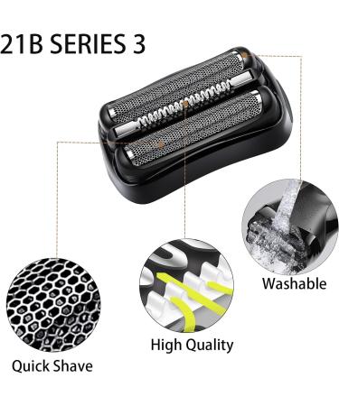 Braun Series 3 Replacement Head 21B Foil & Cutter for S3 ProSkin Shavers - Compatible with Models 3040s, 3080s, 340s-4, 3000s, 3010s - 21B - Buy Online on GoSupps.com