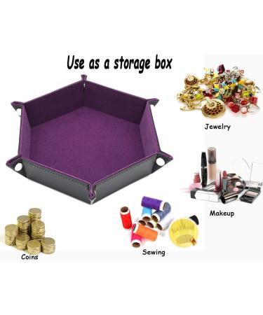Purple PU Leather Dice Tray Holder for DND, RPG, MTG Games - 6 inch - Buy Online on GoSupps.com