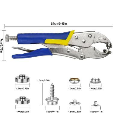 YZS Upgraded Version Snap Pliers Fastener Tool Kit Snap Installation Set Hand Tools for Fastening  Replacing Metal Snaps  Repairing Boat Covers  Canvas  Sewing  Tarps Blue+Yellow - Buy Online on GoSupps.com