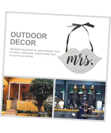 Mr and Mrs Wedding Door Sign - White Wooden Outdoor Decor - Perfect for Wedding Props & Porch Decoration - 33x18.4cm - Buy Online on GoSupps.com