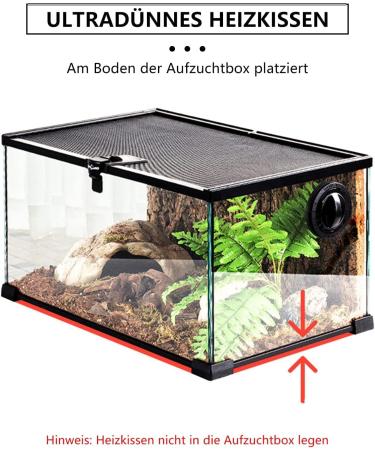 GERUI heating pad for glass containers adjustable heating pad for reptiles with temperature control for reptiles snakes lizards geckos spiders caterpillars aquarium (7W) - Buy Online on GoSupps.com