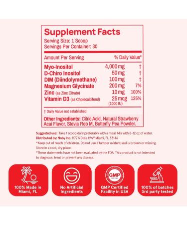 Peach Perfect Inositol Powder Multivitamin Strawberry Acai Flavor 3 Supports Women s Health 30 SVG Strawberry Acai 180 Count (Pack of 1) - Buy Online on GoSupps.com