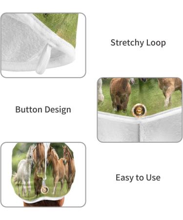 Super Absorbent Running Ponies Hair Towel 2 Pack - Quick Dry Hair Turbans for Women & Girls - Perfect for Foals & Horses - Buy Online on GoSupps.com