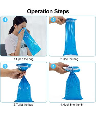 Harewu 10 Pcs 1000ml Disposable Vomit Bags for Morning Sickness - Blue (10pc) - Buy Online on GoSupps.com