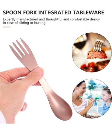 Veemoon Metal Forks 3pcs 2 1 Stainless Steel Spoon Fork Survival Backpacks School Stainless Steel Cutlery Light Cake - Buy Online on GoSupps.com