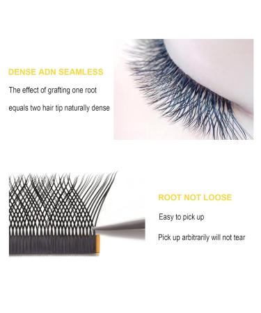 Costory YY Eyelash Extension Double Tips | 4D Volume Soft Light Natural Accessories | D Curl 0.07mm - 13mm | Easy Fans for Hand-Woven Blooming Artificial Eyelashes - Buy Online on GoSupps.com
