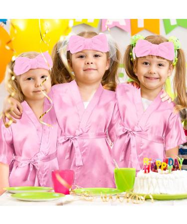 Zhanmai 36 Pcs Spa Party Supplies for Girls - 6 Robes, Headbands, Blindfolds, Scrunchies, Wristbands - Pink - Kids Birthday - Size 10 - Buy Online on GoSupps.com