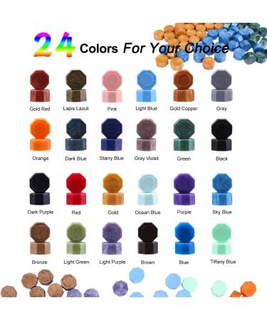 Wax Seal Stamp Kit with Gift Box - Aottom Wax Letter Seal Kit with 24 Colors, 650 Pcs Beads, Warmer, Envelopes, Candles, Stamp & Pen - Ideal for Gifting and Decoration - Buy Online on GoSupps.com
