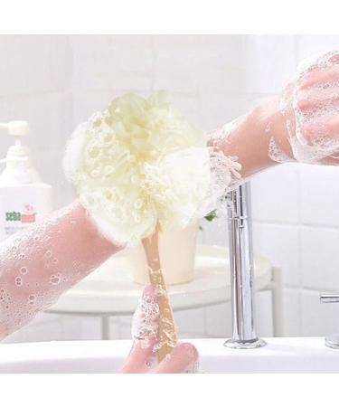 Large White Bath Puff Loofah Sponge Set - Body Back Brush & Peeling Shower Sponge for Men | Ideal for Ultimate Cleansing & Exfoliating - Buy Online on GoSupps.com