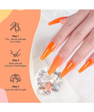 Neon Orange Gel Nail Polish - 0.5 fl oz | Soak Off Gel Polish for DIY Manicure | Salon Quality | Christmas Holiday Gift - Buy Online on GoSupps.com