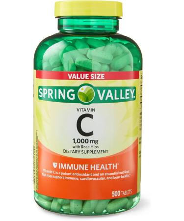 Spring Valley Vitamin C 1000mg with Rose Hips 500 Tablets - Fusion Shop Store Week Case (1) - Buy Online on GoSupps.com