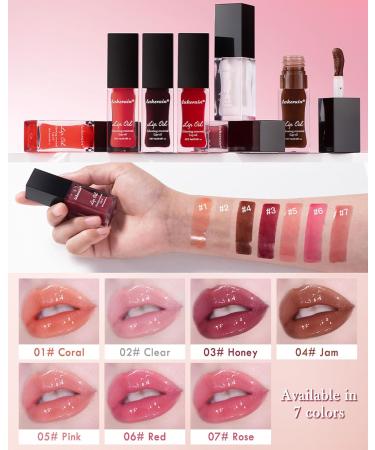 Hydrating Lip Glow Reviver Oil - Tinted Plumping Lip Oil Gloss for Dry Lips | Long Lasting Moisturizing Lip Stain & High Shine Lip Glaze - 04 Jam - Buy Online on GoSupps.com