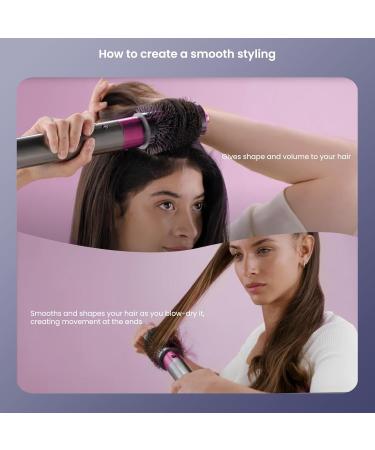 Upgraded Large Round Volumizing Brush for Dyson Airwrap Essential Accessories in Fuchsia for Perfect Hair Styling - Buy Online on GoSupps.com