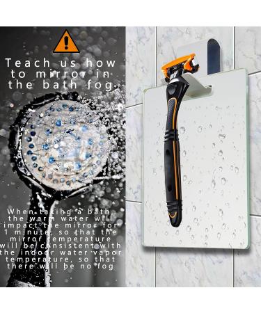 Ninewater Portable Makeup Mirror with Stand and Razor Holder - Frame-Less Handheld Design, No-Copper Mirror, Bathroom Shaving Essential with Adhesive Hooks - Buy Online on GoSupps.com