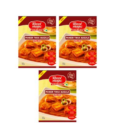 Rasoi Magic Various Seasoning Masala Powder (45 Gram) - A Mixture of Spices Adds Taste - Aromatic & Enhances Flavor of Meal (Paneer Tikka Masala Pack of 3) - Buy Online on GoSupps.com
