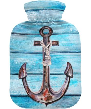 NAANLE Watercolor Heat Bottle - 2L Wooden Hot Water Bottle with Anchor for Pain Relief & Therapy | Large Warm-Up Bag for Bed Hands & Feet - Buy Online on GoSupps.com
