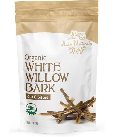 Halo Naturals Organic White Willow Bark 4 oz Cut & Sifted | USDA Certified | Packaged in USA - Buy Online on GoSupps.com