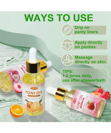 3 PCS Yoni Oil - Natural Feminine Intimate Moisturizer & Deodorant | PH Balance Serum for Women - Orange Strawberry Peach Scent - Buy Online on GoSupps.com