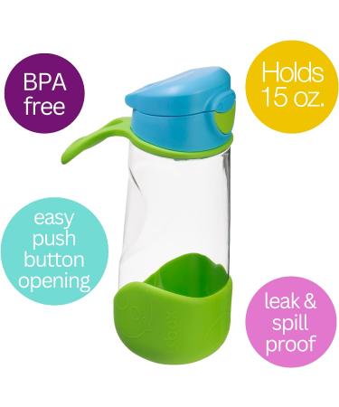 B.box 15oz Sport Spout Bottle | Spill Proof BPA-Free Water Bottle for Kids & Toddlers | Ocean Breeze 15 oz - Buy Online on GoSupps.com