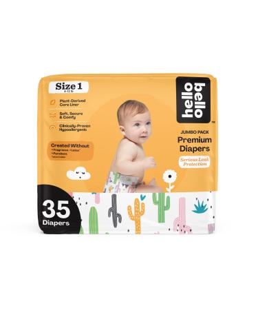 Hello Bello Baby Diapers - Size 1 - Cactus - Pack of 35 Cactus 1 Count (Pack of 35)