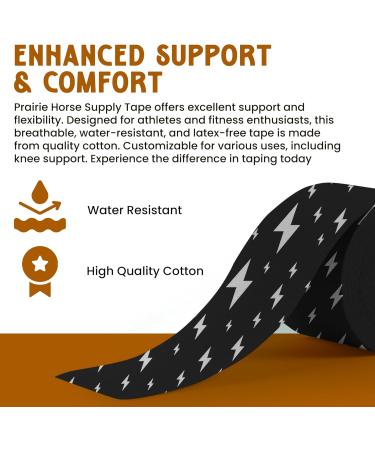 Prairie Horse Supply Kinesiology Tape - Enhanced Support Breathable Moisture-Resistant Latex-Free - 2x16.4ft for Athletes & Fitness Enthusiasts - Buy Online on GoSupps.com