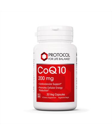 Protocol CoQ10 200 mg - for Heart Health - Heart Supplements for Men & Women - Vegan & Non-GMO - 30 Veg Capsules