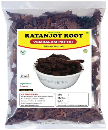 YANG Ratanjot | Vembalam Pattai | Laljadi | Alkanna Tinctoria | Alkanet root for hair skin and cooking (100 g)
