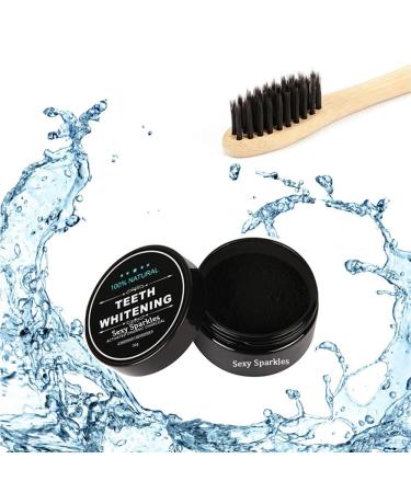 Activated Charcoal Teeth Whitening Powder - Organic Coconut Charcoal - 100% Natural Plus Bamboo Tooth Brush