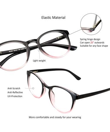 Stylish Oval Blue Light Blocking Glasses - Anti Eyestrain for Men/Women - Computer/TV Reading - No Magnification - Black Purple - Buy Online on GoSupps.com