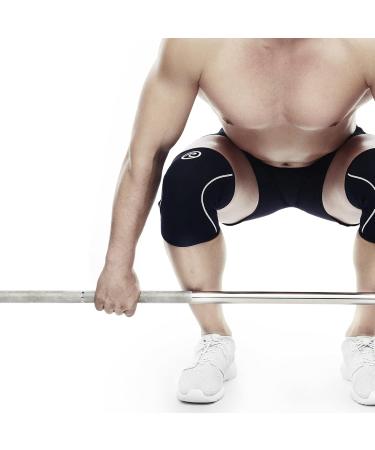 Rehband 7mm Knee Sleeve - Flexible & Non-Slip Neoprene Knee Support for Strength Training & Fitness - Unisex Black 1 Pair - Buy Online on GoSupps.com