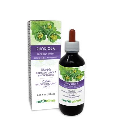 Naturalma Rhodiola rosea (Sedum roseum) Root Alcohol-Free Tincture - 6.76 fl oz Liquid Extract in Drops - Herbal Supplement - Vegan Alcohol-free 6.76 Fl Oz (Pack of 1)