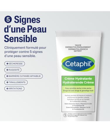 Cetaphil cr me hydratante corps 100g Visage et corps peaux sensibles s ches tr s s ches Cr me corps hydratante Niacinamide Panth nol et de la glyc rine sans parfum - Buy Online on GoSupps.com