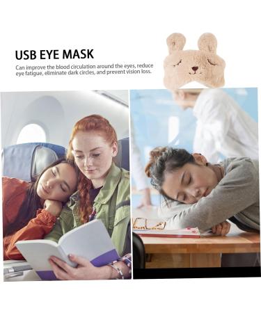 Beaupretty USB Heating Eye Mask Electric Blindfold Faux Fur Eye Mask Rechargeable Eye Mask Decorative Eye Pad Light Blocking Night Eye Cover Eyemask Flannel Goggles Travel Cosmetic Beige 20.5x10x0.8cm - Buy Online on GoSupps.com
