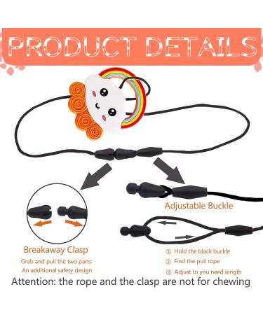 Sensory Chew Necklace for Kids - Orange Silicone Chewy Teether with Adjustable Buckle for Autism, Teething, Anxiety, ADHD - Pain Relief Oral Motor Chewing Pendant Toy - Buy Online on GoSupps.com