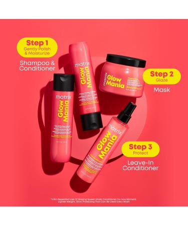Matrix Shampoo for coloured and extinguished hair bright and protected colour colour protective formulated with glycolic acid and rosehip oil sulphate-free Glow Mania  - Buy Online on GoSupps.com