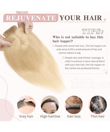 Silk-co Clip in Crown Hair Toppers For Thinning Hair Women Real Hair Topper With Fringe 150% Demsity Human Hair Extensions 18inch #24 Natural Blonde 18 Inch #24 Natural Blonde - Buy Online on GoSupps.com