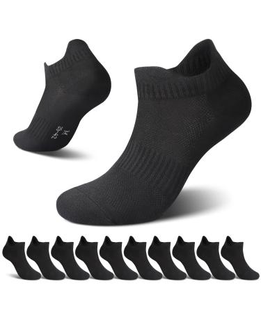 NUOZA 10 Pairs Sneaker Socks Men Women Cotton Black White Grey Short Ankle Socks Unisex 43-46 10*Black-209