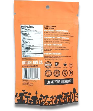 Coffee + Chaga Mushrooms | Best of The Best | Canadian Brand | 15 Cups Instant Mushroom Coffee | Premium Ingredients | Medium Roast Coffee w/Cashew Milk Powder | Serve Hot or Iced | A Great Gift - Buy Online on GoSupps.com