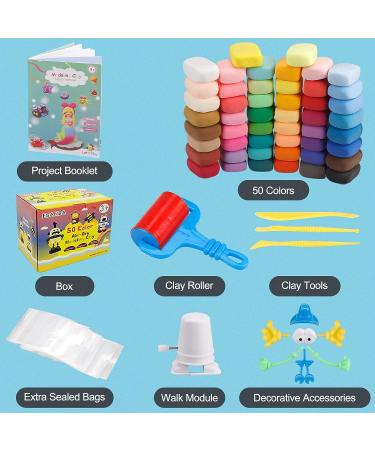50 Color Modeling Clay Kit | Air Dry Magic Clay with Sculpting Tools | Safe & Non-Toxic | Great Gift for Kids - Buy Online on GoSupps.com