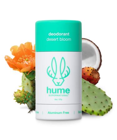 Hume Supernatural Natural Deodorant Aluminum Free for Women & Men, Natural Ingredients, Probiotic, Plant Based, Baking Soda Free, Aloe, & Cactus Flower, Anti Sweat, Stain & Odor  Desert Bloom, 1 Pack Coconut