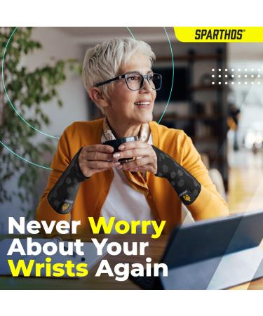 Sparthos Wrist Support Sleeves (Pair) - Medical Compression for Carpal Tunnel Relief - Breathable Wrist Brace for Men and Women - Medium Midnight Black - Buy Online on GoSupps.com