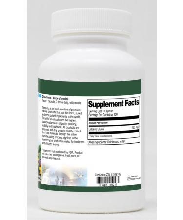 Bilberry Juice - 450 mg (100 Capsules ZIN: 519182) - Buy Online on GoSupps.com