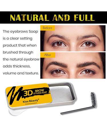 2 Pcs Styling Eyebrow Soap Kit 4D Shaping Brows Styling Kits Long-lasting Waterproof Smudge for Brow Balm Feathery Setting Makeup Eyebrow Wax Styling Cosmetics for Natural Eyebrows by Superhairpieces 3 Piece Set - Buy Online on GoSupps.com