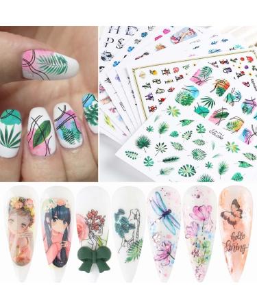 Women DIY Decals Stylish Leaves Nail Sticker Manicure Tool Slider Nail Art Decoration(style16) - Buy Online on GoSupps.com