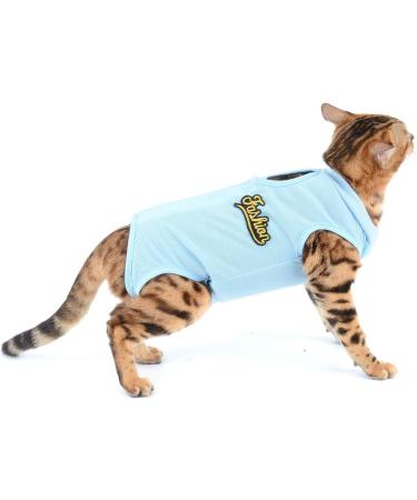 Selmai Medical Pet Shirt for Dogs & Cats | Soft Cotton E-Collar Alternative | Post-Op Wound Protection & Nursing Clothing | Blue L - Buy Online on GoSupps.com