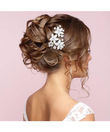 Silver Rhinestone Pearl Wedding Hair Pins - 28 Pieces Bridal Hair Accessories for Brides & Bridesmaids - Buy Online on GoSupps.com